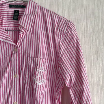 Lauren Ralph Lauren 스트라이프 패턴 5부 소매 셔츠 S