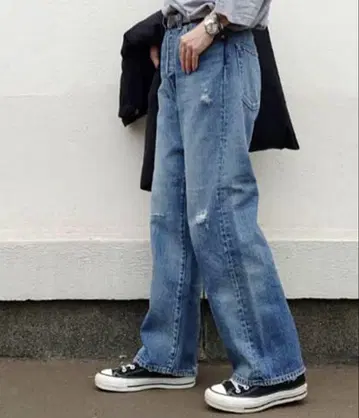 13OZ 데님 크러쉬 데미지 팬츠 저널 스탠다드 럭스