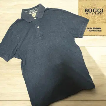 BOGGI MILANO 다크 블루 피케 셔츠