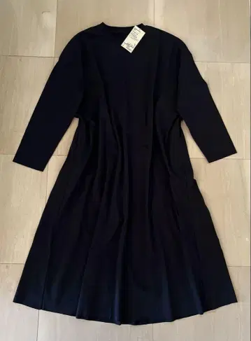 무인양품 ONE SIZE 7부 소매 롱 원피스 블랙