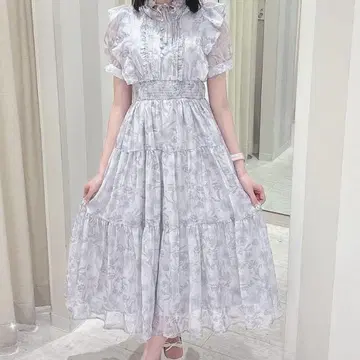 evelyn 라메 프릴 꽃무늬 OP