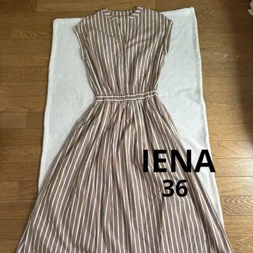몇 번 착용 IENA 스키퍼 스트라이프 셔츠 원피스 36