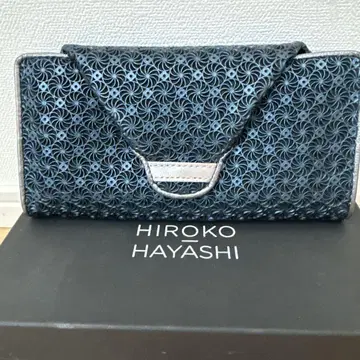 HIROKO HAYASHI 두겹 지갑 미니 파란색 꽃 무늬