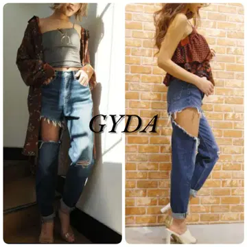 GYDA 크러쉬 데님 페그 토프 데미지