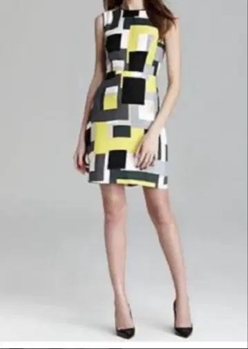 Kate Spade New York 기하학 패턴 슬리브리스 원피스 2-A
