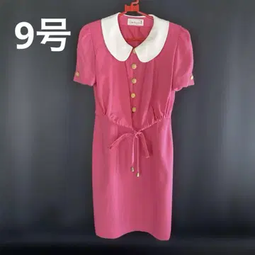 쇼와 레트로 빈티지 원피스 수트 둥근 카라 일본제 버블 시대 당시의 물건