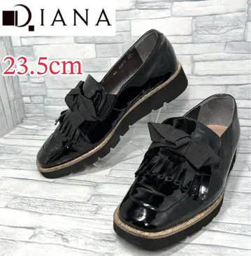 다이애나 에나멜 리본 스퀘어토 스터드 블랙 23.5cm