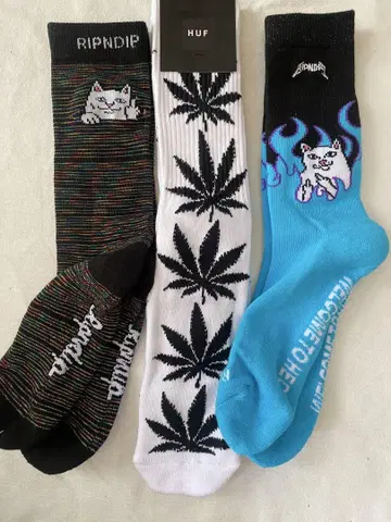 인기 립앤딥과 헝 RIPNDIP&HUF의 하이삭스 25~28cm 3켤레