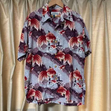 MAKANAEI 실크 알로하 셔츠 L
