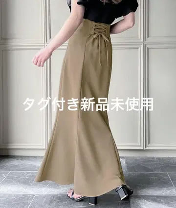 junoah 주노아 하이 웨스트 레이스업 스커트 머메이드 모카 L
