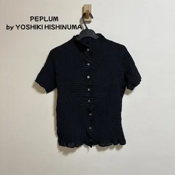 PEPLUMYOSHIKIHISHIMURA 플리츠 블라우스 스탠드 넥