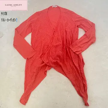 로라 애슐리 린넨 어시멘틀리 가디건 레드 사이즈 M
