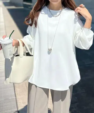 Emma Taylar 백 지퍼 롱 슬리브 T 블라우스