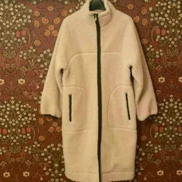 보아 소재 지퍼 업 롱 코트