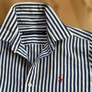 RALPH LAUREN 코튼 린넨 자수 포니 긴팔 셔츠