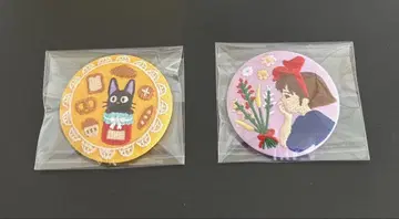 지브리 마녀 배달부 키키 자수 캔 배지 2종 세트