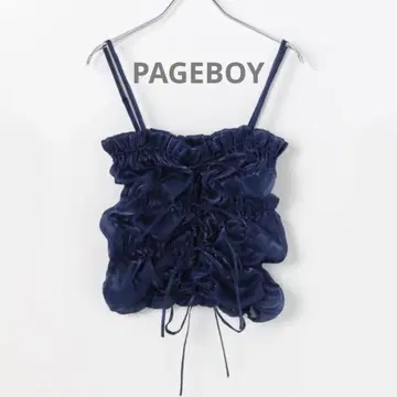 PAGEBOY 2WAY 글로시 뷔스티에 네이비