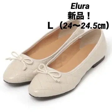 신상품! Elura (엘루라) 퀼팅 발레 슈즈 베이지