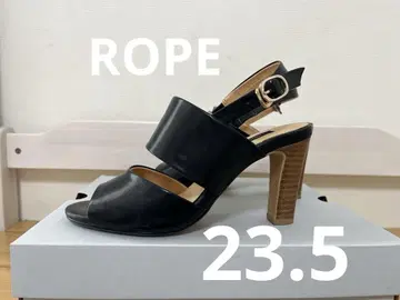 로페 블랙 샌들 8cm 힐 37