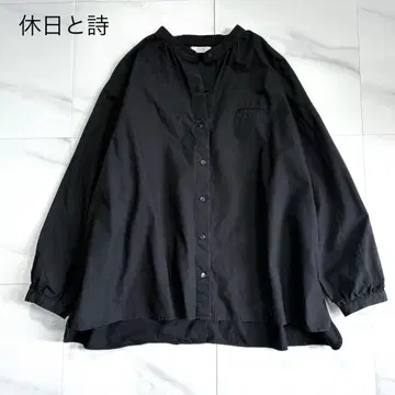 휴일과 시 밴드 카라 셔츠 (약간의 얼룩 있음) 블랙