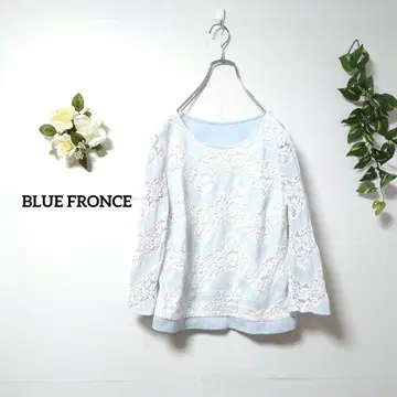 BLUE FRONCE 프론트 레이스 티셔츠 7부 소매 M