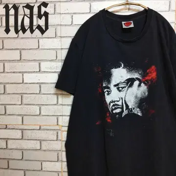 NAS 나즈 사진 티셔츠 빅 실루엣 랩 티!
