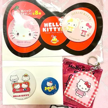 키티 50주년 굿즈 캔뱃지 패밀리 아크릴 키링 스핀스