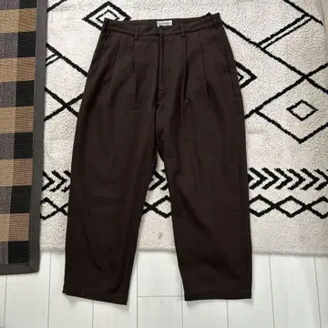 Evisen 브라운 더블 플리츠 슬랙스 XL