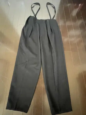 LOHEN 블랙 서스펜더 팬츠