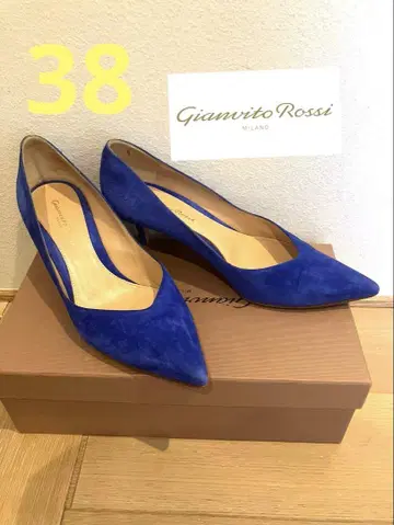 새상품급 gianvito rossi 지안비토 로시 스웨이드 펌프스 파랑
