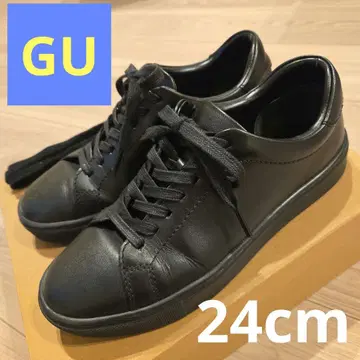 지유 리얼 가죽 스니커즈 24cm 예비 신발끈 포함