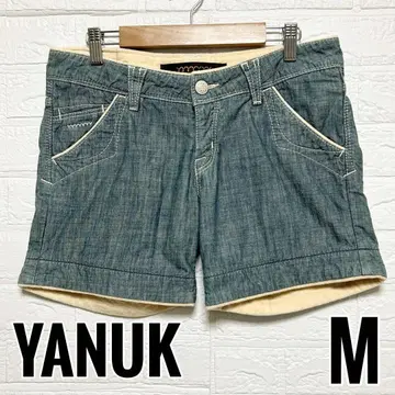 야누크 숏 팬츠 하프 팬츠 라이트 블루 코튼 [M]