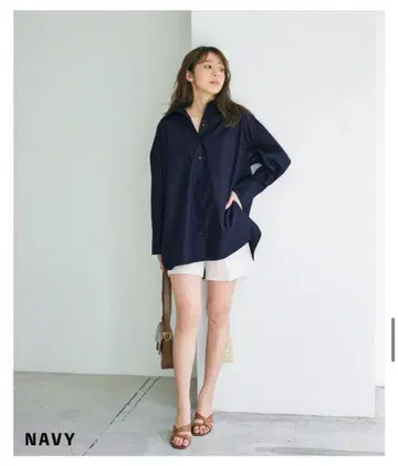 basement online 빅 실루엣 셔츠 네이비