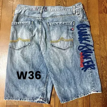 Quiksilver 데님 숏 팬츠 W36 하프 팬츠 빅 사이즈