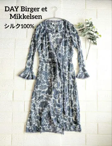 DAY Birger et Mikkelsen 꽃무늬 실크 랩 원피스