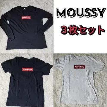 MOUSSY 마우지 긴팔 티셔츠 반팔 티셔츠 2장 세트 프리 사이즈