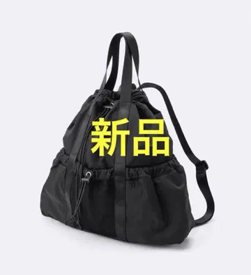 새상품 GU 나일론 2WAY 토트백 블랙 검정