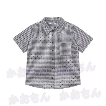 AEAE 체크 무늬 반팔 셔츠 M