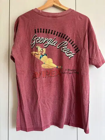90s 아비렉스 조지아 피치 티셔츠 M 사이즈
