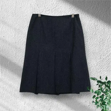 프로포션 바디 드레싱 울 블렌드 플리츠 스커트 [L] 블랙