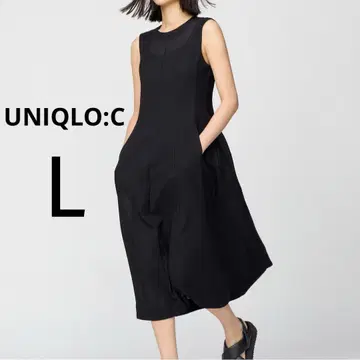 유니클로:C 유니클로 C 메쉬 원피스 슬리브리스 L 블랙