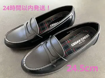 CEDAR CREST 블랙 로퍼 4cm 힐 24.5cm EEE