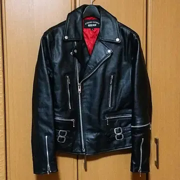 EEZAN 더블 라이더 자켓 40 블랙 롱 점퍼