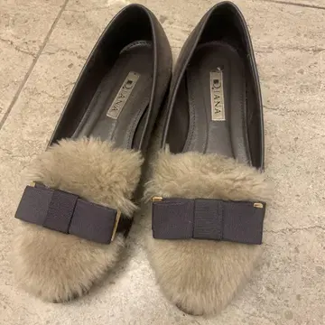 다이애나 플랫슈즈 23cm 퍼 펌프스 Diana