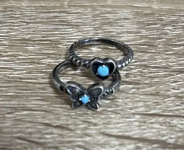 빈티지 ANNA SUI 반지 실버 나비 하트
