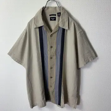 90s haggar 오픈 카라 셔츠 L 린넨 레이온 베이지