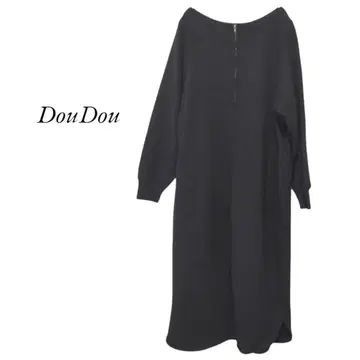 24AW DouDou 속기모 앞뒤 2WAY 지퍼 원피스 블랙 두두