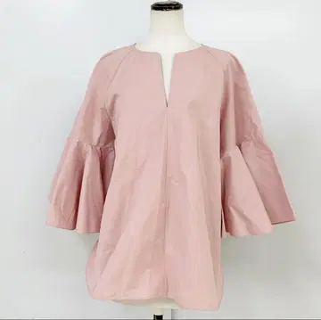 JIL SANDER 질 샌더 21SS 키 넥 플레어 블라우스 셔츠