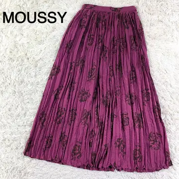 MOUSSY 퍼플 컬러 플리츠 롱 스커트
