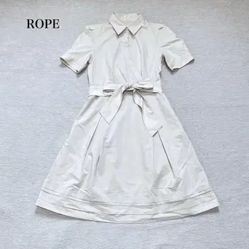 로페 카슈쿨 셔츠 원피스(38) 리본 벨트 페미닌 퍼프 슬리브